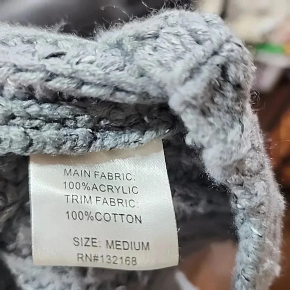 Instinct over Reason Shredded Turtle Neck Denim Sleeves Sweater. Size Medium - Picture 11 of 13